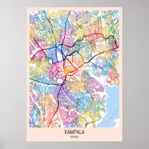 Kampala Uganda City Map Poster