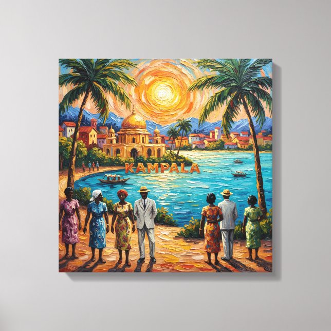 Kampala Uganda Waterfront Golden Sunset Canvas Pri Print (Front)