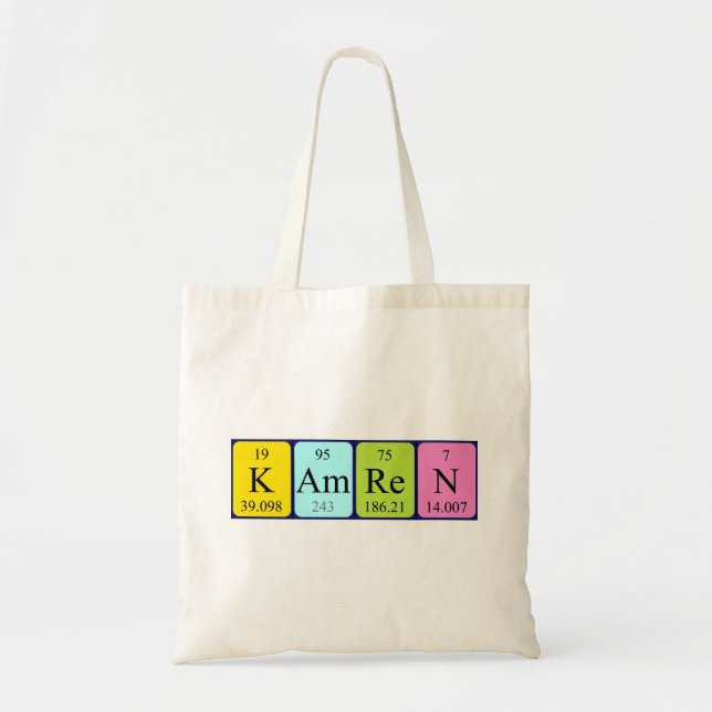 Kamren periodic table name tote bag (Front)