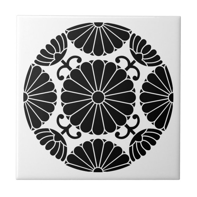 Kan-in chrysanthemum tile (Front)