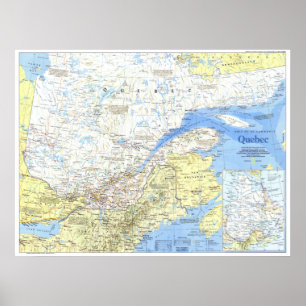 " Kanada: 1991 Quebec detailed MAP ... Poster
