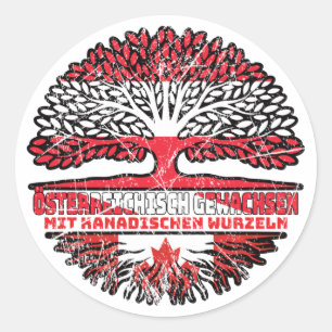 Kanada Kanadisch Österreichisch Österreich Baum Classic Round Sticker