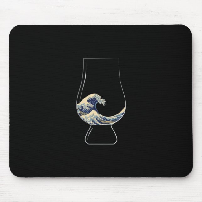 Kanagawa Glencairn Glass Mouse Mat (Front)