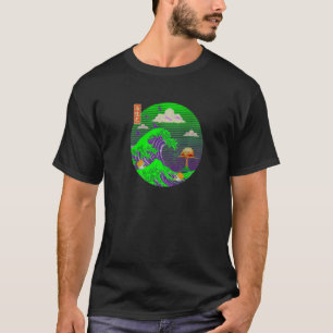 Kanagawa Great Wave Toxic Apocalypse Vaporwave Out T-Shirt