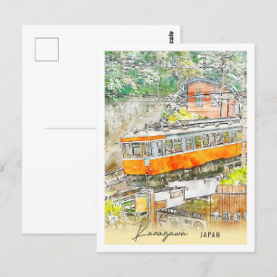 Kanagawa Japan Travel Place Watercolor Postcard