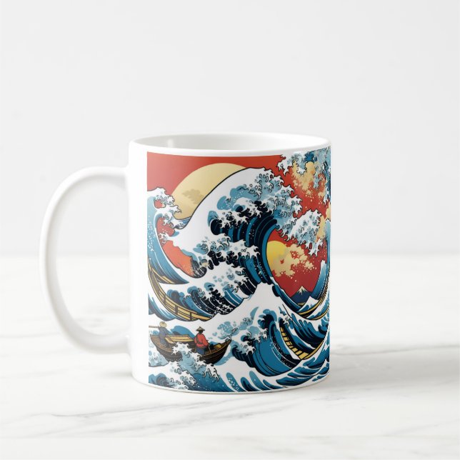 Kanagawa Japanese The great wave Coffee Mug (Left)