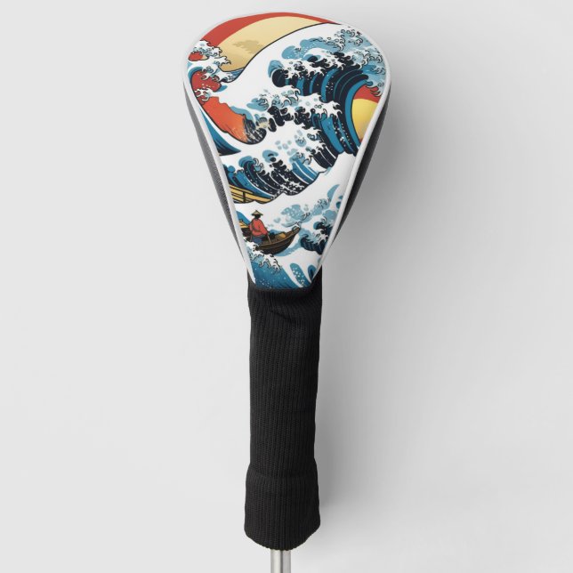 Kanagawa Japanese The great wave Golf Head Cover (Front)