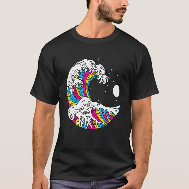 Kanagawa Japanese The Great Wave Of Pansexual Lgbt T-Shirt (Front)