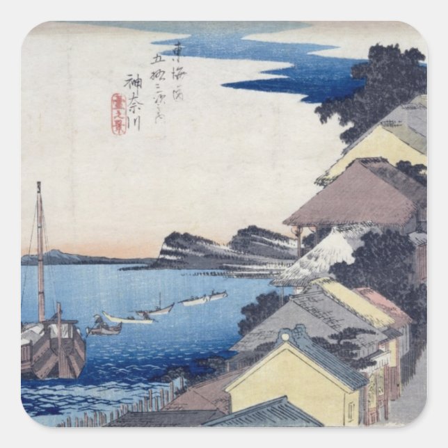 Kanagawa: View of the Ridge Square Sticker (Front)