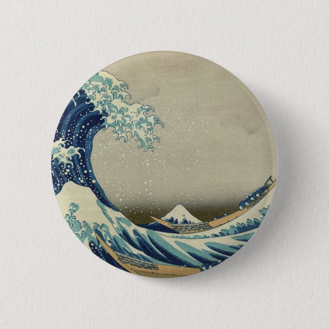 Kanagawa Wave by Katsushika Hokusai 6 Cm Round Badge (Front)