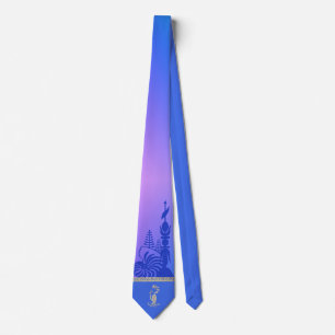 Kanak arrowhead neckline. Blue. Tie