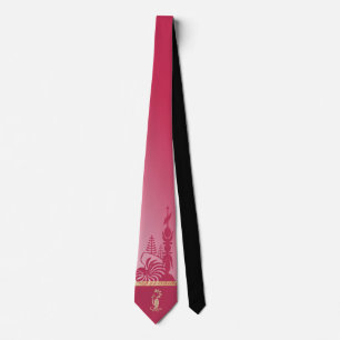 Kanak arrowhead neckline. Raspberry red. Tie