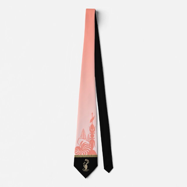 Kanak top hat tie. Salmon. Tie (Front)