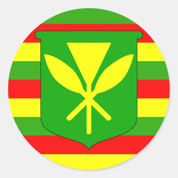 Kanaka Maoli Flag Classic Round Sticker Zazzle co uk