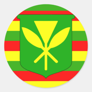 Kanaka Maoli Flag Classic Round Sticker