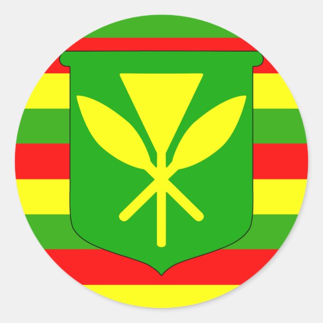 Kanaka Maoli Flag Classic Round Sticker (Front)