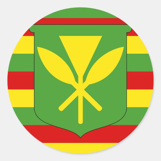 Kanaka Maoli Flag - Hawaiian Independence Flag Classic Round Sticker (Front)