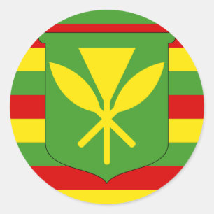 Kanaka Maoli Flag - Hawaiian Independence Flag Classic Round Sticker