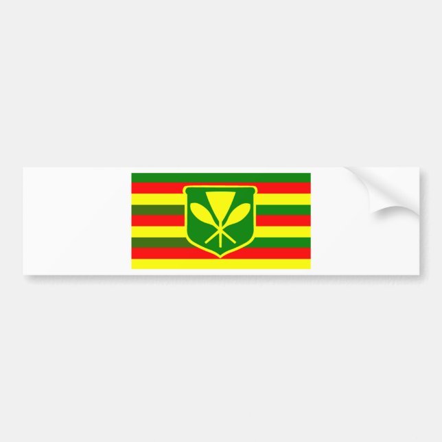 Kanaka Maoli - Native Hawaiian Flag Bumper Sticker (Front)