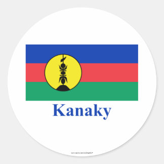 Kanaky Flag with Name Classic Round Sticker