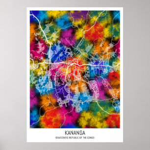 Kananga Democratic Republic of the Congo City Map Poster