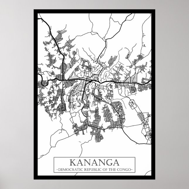 Kananga Democratic Republic of the Congo City Map Poster (Front)