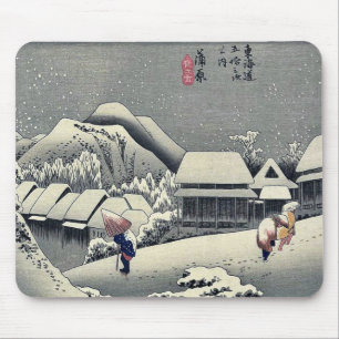 Kanbara by Ando, Hiroshige Ukiyoe Mouse Mat