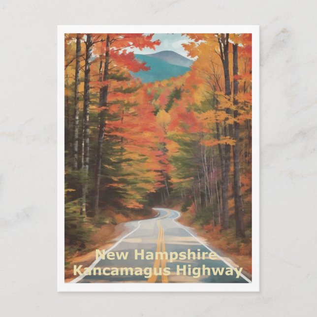 Kancamagus Highway in the fall season Graphic Art Postcard (Front)