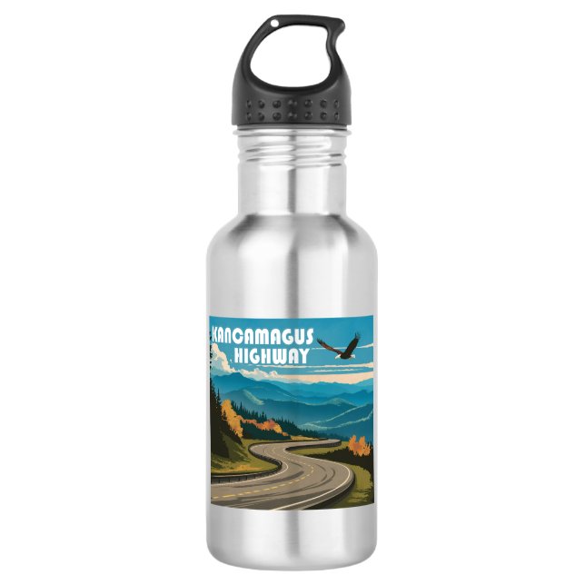 Kancamagus Highway New Hampshire Eagle 532 Ml Water Bottle (Front)
