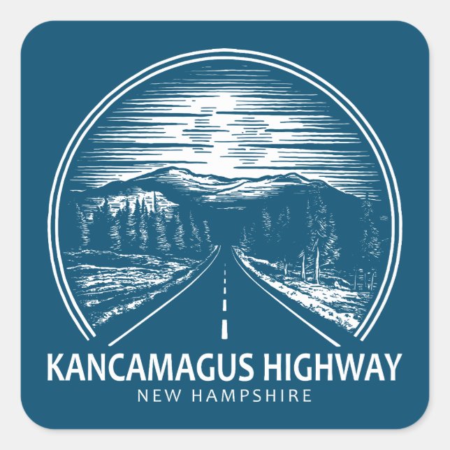 Kancamagus Highway New Hampshire Forest Square Sticker (Front)
