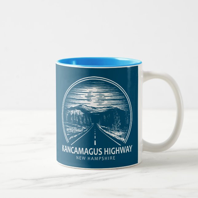 Kancamagus Highway New Hampshire Forest Two-Tone Coffee Mug (Right)