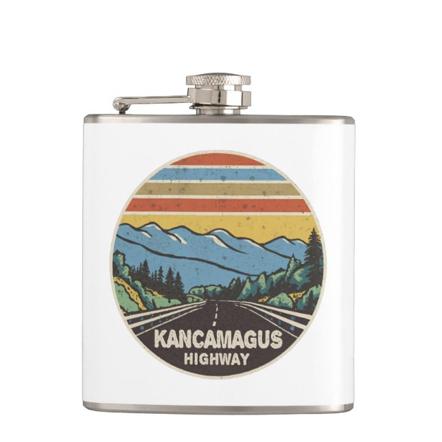 Kancamagus Highway New Hampshire Mountains Hip Flask (Front)