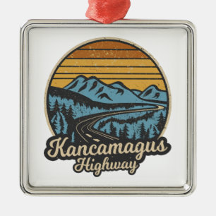Kancamagus Highway New Hampshire Retro Metal Tree Decoration