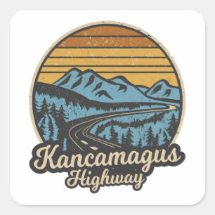Kancamagus Highway New Hampshire Retro Square Sticker