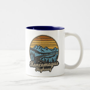 Kancamagus Highway New Hampshire Retro Two-Tone Coffee Mug