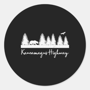 Kancamagus Highway New Hampshire Rustic Bear Wildl Classic Round Sticker
