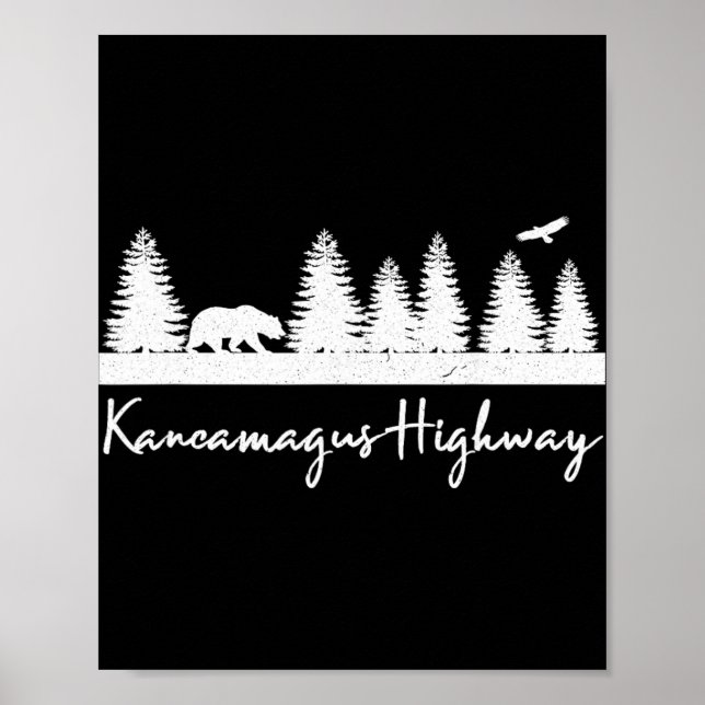 Kancamagus Highway New Hampshire Rustic Bear Wildl Poster (Front)