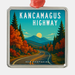 Kancamagus Highway New Hampshire Sunset Metal Tree Decoration