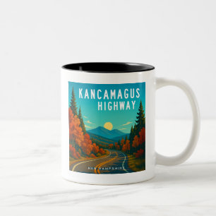 Kancamagus Highway New Hampshire Sunset Two-Tone Coffee Mug