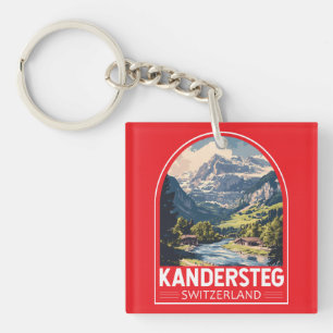 Kandersteg Switzerland Travel Art Emblem Key Ring