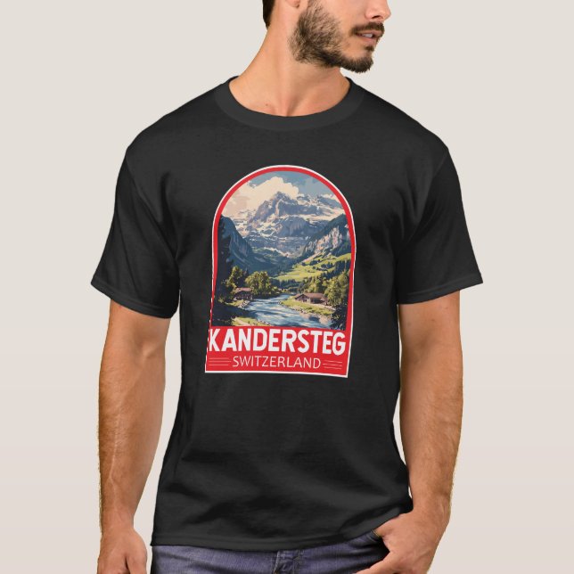 Kandersteg Switzerland Travel Art Emblem T-Shirt (Front)