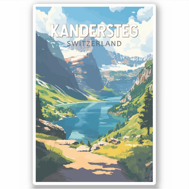 Kandersteg Switzerland Travel Art Vintage (Front)