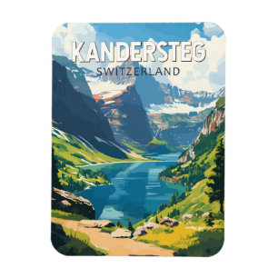 Kandersteg Switzerland Travel Art Vintage Magnet