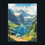 Kandersteg Switzerland Travel Art Vintage Postcard<br><div class="desc">Kandersteg retro vector travel design. Kandersteg is a high-altitude resort village in the Bernese Oberland region of Switzerland. Trails,  like the challenging Allmenalp,  and a cable car head east to Lake Oeschinen.</div>