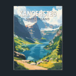 Kandersteg Switzerland Travel Art Vintage Postcard<br><div class="desc">Kandersteg retro vector travel design. Kandersteg is a high-altitude resort village in the Bernese Oberland region of Switzerland. Trails,  like the challenging Allmenalp,  and a cable car head east to Lake Oeschinen.</div>