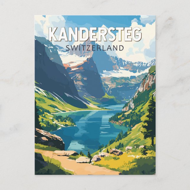 Kandersteg Switzerland Travel Art Vintage Postcard (Front)