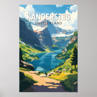 Kandersteg Switzerland Travel Art Vintage