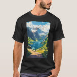 Kandersteg Switzerland Travel Art Vintage T-Shirt<br><div class="desc">Kandersteg retro vector travel design. Kandersteg is a high-altitude resort village in the Bernese Oberland region of Switzerland. Trails, like the challenging Allmenalp, and a cable car head east to Lake Oeschinen.</div>