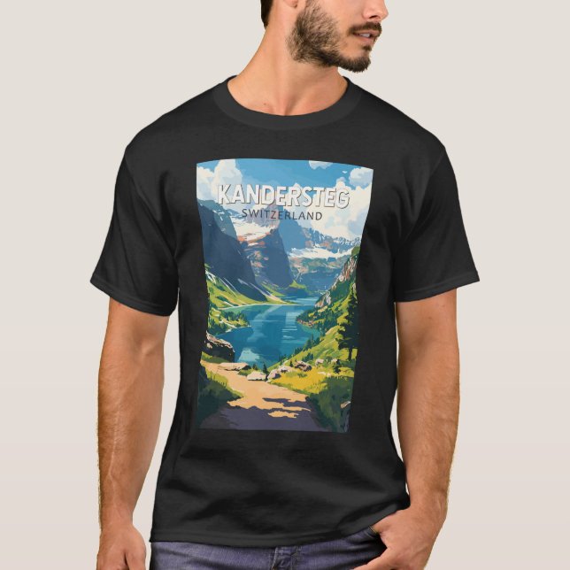 Kandersteg Switzerland Travel Art Vintage T-Shirt (Front)