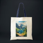 Kandersteg Switzerland Travel Art Vintage Tote Bag<br><div class="desc">Kandersteg retro vector travel design. Kandersteg is a high-altitude resort village in the Bernese Oberland region of Switzerland. Trails, like the challenging Allmenalp, and a cable car head east to Lake Oeschinen.</div>